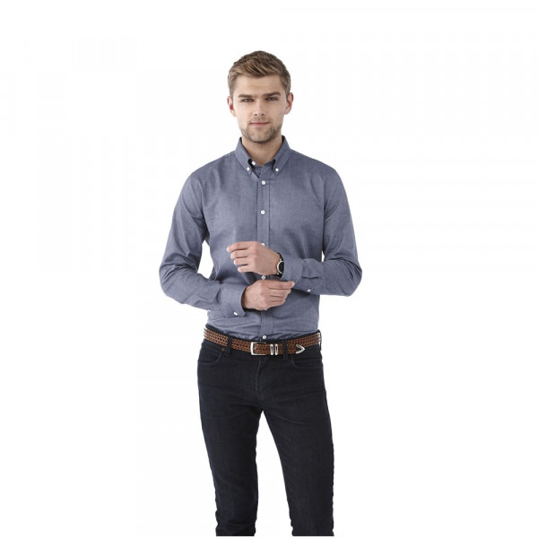 Camisa tipo Oxford de manga larga para hombre 